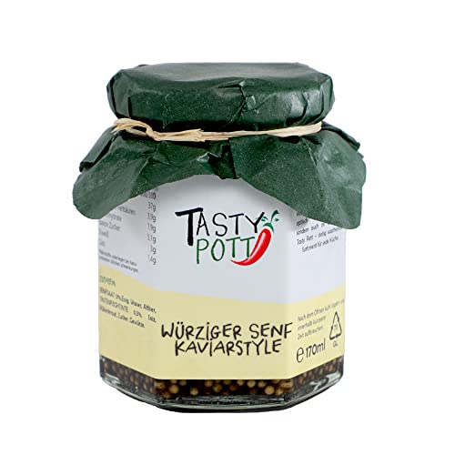 Tasty Pott Senf I Verschiedene Senf Sorten I Grober Senf I Süßer Senf I Senfsoße I Marinade I Dip I Kochen I Mühlensenf I Kniftensenf (Würziger Senf Kaviarstyle) von TASTY POTT