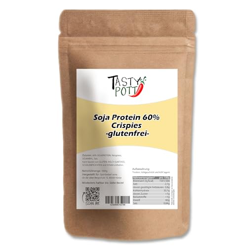 Tasty Pott Soja Protein Crispies 60% 1000g| Kochen & Backen | Frühstück | pflanzliches Protein | vegetarische & vegane Küche | Geschmack | Knusprig (2x1000g) von TASTY POTT