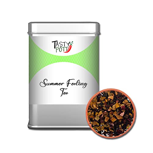 Tasty Pott Summer Feeling Tee I Teeblüten I Lavendel I Rosenblüten I Melissenblätter I Aromatisch I Duftend I In der Dose (Summer Feeling Tee 80g) von TASTY POTT