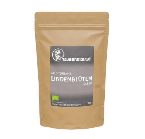 Mediterraner Silber Lindenblütentee BIO (100g) Lindenblüten lose aus kontrolliert biologischem Anbau – Linden Tee – mild & beruhigend – Lindenblüten Bio von Tausendkraut von TAUSENDKRAUT FÜR MEHR LEBENSQUALITÄT!