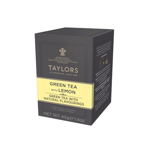 Taylors® | Zitronengrüner Tee | Grüner Tee mit natürlichem Zitronengeschmack – 20 Teebeutel (40 g) | Aromatisierter Grüntee-Koffer von Taylors