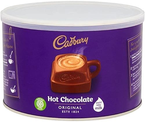 Cadbury Hot Chocolate Original Instant Drinking Heiße Schokolade Pulver beschichtet auf Trüffeln, Kuchen Milchshakes 1 kg Dose – verkauft von TBD365 GIFFTING von TBD GIFTTING
