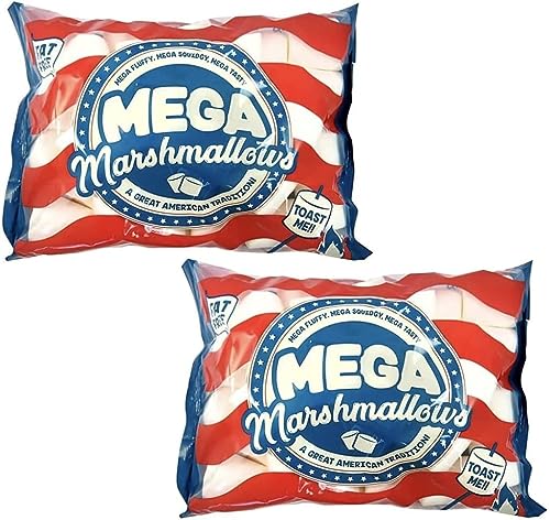 Mega Marshmallow 2 Stück – Extra lecker, extra flauschig, extra groß, fettfrei, Smores Rösten Mega Marshmallow, amerikanischer Stil, 2 x 550 g von TBD GIFTTING