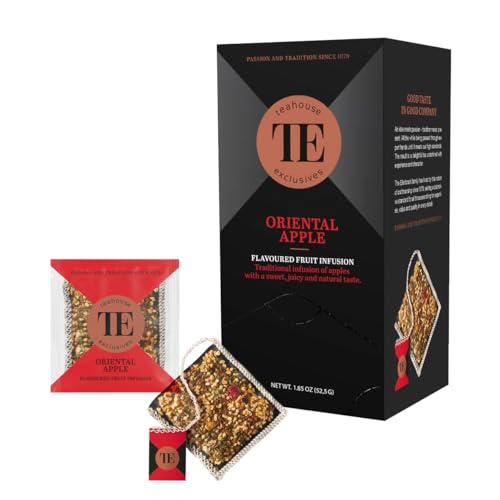 Teahouse Exclusives Luxury Tea Bag Oriental Apfel, 15 Beutel - Traditionelle Apfeltee-Mischung mit saftig-süßem, natürlichem Geschmack Teahouse Exclusives Luxury Tea Bag Oriental Apfel, 15 Beutel - Traditionelle Apfeltee-Mischung mit saftig-süßem, natürlichem Geschmack von Teahouse Exclusives