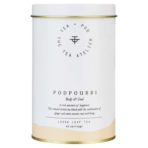 No.10 PODPOURRI - Kräuter-Tee mit Ingwer - 80 g - Zitronengras - Body & Soul - Lose Teeblätter - hochwertiger loser Beauty-Tee im wiederverschließbaren Aromapack | by Teapod Atelier von TEA + POD THE TEA ATELIER