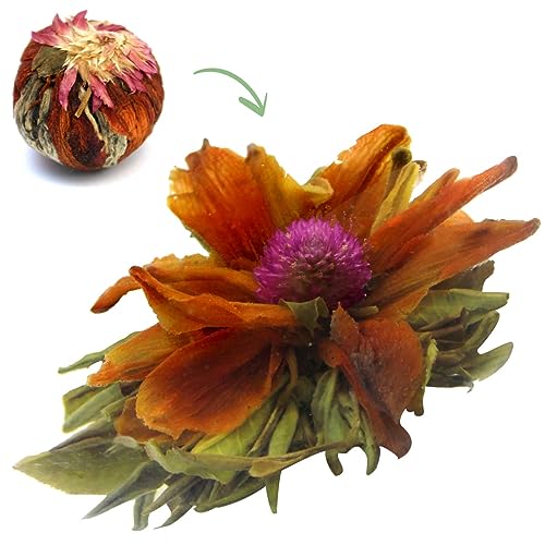 Tee Blumen 'Krone des Geschmacks' TEA CAA 1 Stück 6g | Grüner Tee - Lilienblüte - Lichi-Blüte | Ausgewählte TEE | Green Tea Flowers | Ideal für Teeliebhaber von TEA CAA