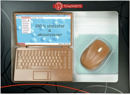 Computer Notebook aus Schokolade, Geschenkpackung 130g von TEA&SWEETS