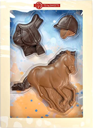 Pferde aus Schokolade I Geschenk für Reiter/Reiterin 100g von TEA&SWEETS