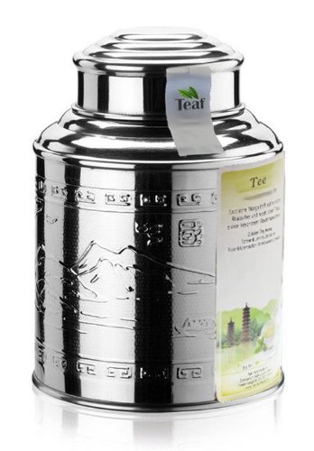 APFELPUDDING AN KARAMELLSAUCE - Früchtee - im Tea Caddy (Teedose) - Ø115 mm, Höhe 150mm (250g) von TEAF
