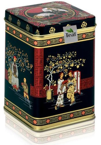 CHINA BANCHA - grüner Tee - in einer Black Jap Dose eckig (Teedose) - 77x77x100mm (75g) von TEAF
