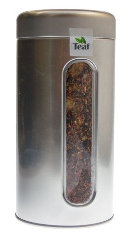 CRANBERRY-MANDARINE - Rooibusch-Tee - in Silber Dose rund (Teedose) - Ø 76 mm, Höhe 153 mm (100g) von TEAF