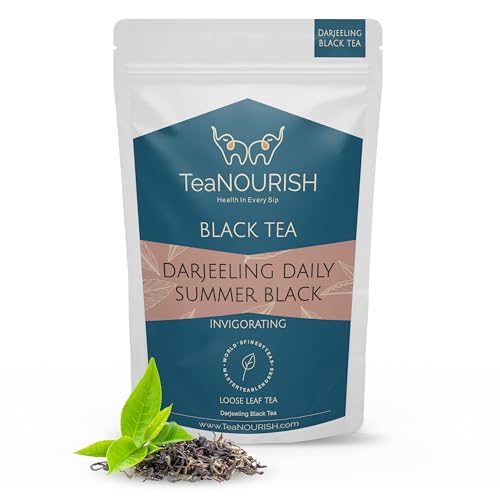 TeaNOURISH Darjeeling Daily Summer Black Tea | Original englischer Frühstückstee | Energetisierender und aromatischer loser Blatttee | Frisch und direkt vom Ursprungsort – 100 g TeaNOURISH Darjeeling Daily Summer Black Tea | Original englischer Frühstückstee | Energetisierender und aromatischer loser Blatttee | Frisch und direkt vom Ursprungsort – 100 g von TEANOURISH