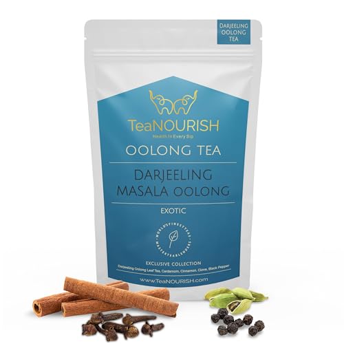 TeaNOURISH Darjeeling Masala Oolong Tea | Loose Leaf Tea | Blended with Cardamom, Cinnamon, Clove | Smooth, Creamy & Earthy Taste | Freshly Sourced Direct From Origin - 3.53oz/100g von TEANOURISH