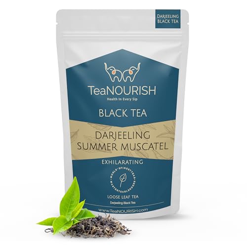 TeaNOURISH Darjeeling Summer Muscatel Black Tea | Second Flush Loose Leaves | Full Bodied, Musky Fragrance with Floral Notes | Freshly Sourced Direct From Origin - 100g von TEANOURISH