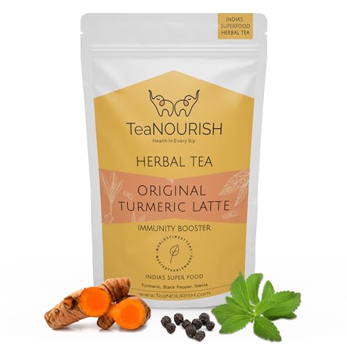 TeaNOURISH Original Kurkuma Latte | Goldenes Milchpulver | Authentisches indisches Heilmittel | Reduziert Entzündungen und unterstützt die Immunität | 100% NATÜRLICHE ZUTATEN – 100 g von TEANOURISH