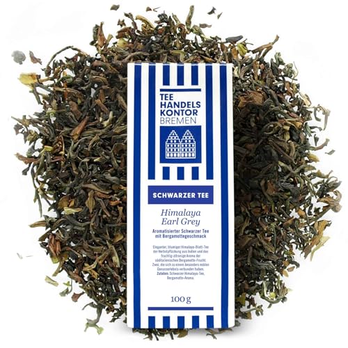 Earl Grey Zitrone lose | Blumiger Himalaya-Blatt-Tee | Himalaya Earl Grey | Schwarzer, loser Tee mit Zitrusgeschmack 100 g | Earl Grey aus den besten Teegärten | TEE HANDELSKONTOR BREMEN von TEE HANDELSKONTOR BREMEN