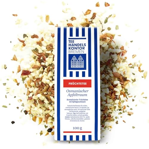 Früchtetee Osmanischer Apfeltraum | Hochwertiger aromatisierter Apfeltee Lose | Fantastische Rezeptur für milden, orientalischen Genuss |100 g Tee lose | TEE HANDELSKONTOR BREMEN von TEE HANDELSKONTOR BREMEN