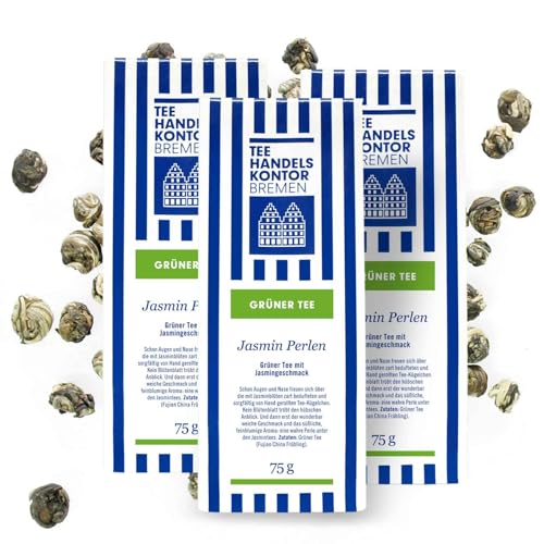 Hochwertiger, Grüner Jasmintee mit Blüten | Jasmin Perlen 3 x 75 g lose | TEE HANDELSKONTOR BREMEN | Ein echter Genuss | Grüntee in bester Qualität aus chinesischer Herkunft Hochwertiger, Grüner Jasmintee mit Blüten | Jasmin Perlen 3 x 75 g lose | TEE HANDELSKONTOR BREMEN | Ein echter Genuss | Grüntee in bester Qualität aus chinesischer Herkunft von TEE HANDELSKONTOR BREMEN