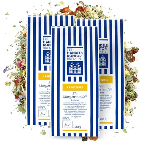 Hochwertiger Bio Kräuter Minztee | Bio Morgenstunde mit belebender Minze | Loser Tee Pfefferminze | Tee in Spitzenqualität | TEE HANDELSKONTOR BREMEN (3 Packungen, 300, gramm) von TEE HANDELSKONTOR BREMEN