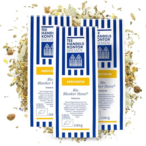 Hochwertiger Bio Kräutertee Mischung aus - Eukalyptustee - Anistee - Fencheltee lose | Bio Blanker Hans | Loser Tee | Tee in Spitzenqualität | TEE HANDELSKONTOR BREMEN (3 Packungen, 300, gramm) von TEE HANDELSKONTOR BREMEN