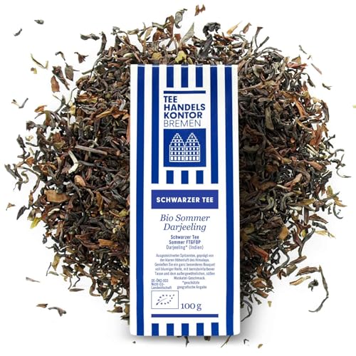 Hochwertiger, loser Schwarztee Bio Sommer-Darjeeling | Schwarzer Tee lose | Second Flush lose FTGFOP | Schwarztee aus den besten Teegärten | TEE HANDELSKONTOR BREMEN (1 Packung, 100, gramm) Hochwertiger, loser Schwarztee Bio Sommer-Darjeeling | Schwarzer Tee lose | Second Flush lose FTGFOP | Schwarztee aus den besten Teegärten | TEE HANDELSKONTOR BREMEN (1 Packung, 100, gramm) von TEE HANDELSKONTOR BREMEN
