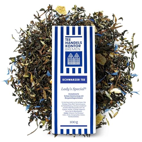 Hochwertiger Earl Grey Tee lose | Lady's Special | Schwarzteemischung mit Bergamottegeschmack | aus traditioneller Herstellung und besten Teegärten | TEE HANDELSKONTOR BREMEN (1 Packung, 100, gramm) Hochwertiger Earl Grey Tee lose | Lady's Special | Schwarzteemischung mit Bergamottegeschmack | aus traditioneller Herstellung und besten Teegärten | TEE HANDELSKONTOR BREMEN (1 Packung, 100, gramm) von TEE HANDELSKONTOR BREMEN