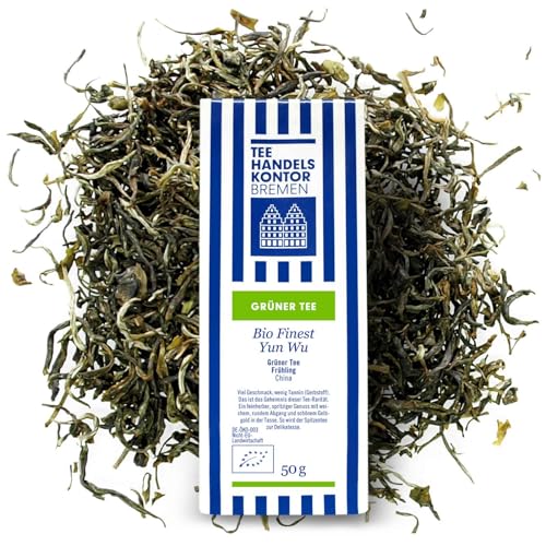 Hochwertiger Grüner Tee Bio Finest Yun Wu | Grüner Tee 50g | Ein echter Genuss | Grüntee lose und in bester Qualität aus chinesischer Herkunft | TEE HANDELSKONTOR BREMEN von TEE HANDELSKONTOR BREMEN