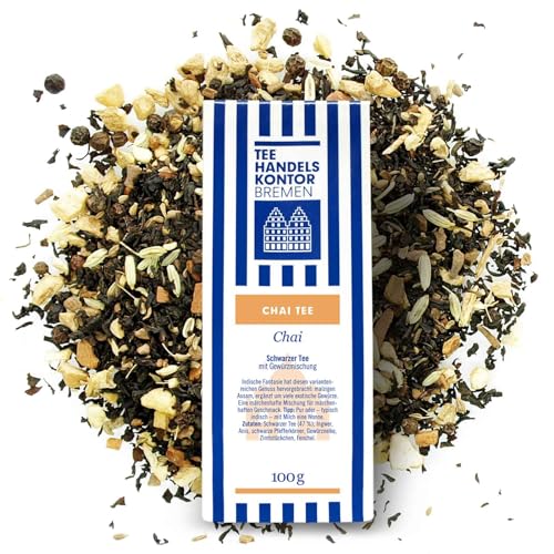 Hochwertiger Schwarzer Tee Chai | Schwarzer Gewürz-Tee lose | Tee mit idealer Gewürzmischung und aus den besten Teegärten | TEE HANDELSKONTOR BREMEN (1 Packung, 100, gramm) Hochwertiger Schwarzer Tee Chai | Schwarzer Gewürz-Tee lose | Tee mit idealer Gewürzmischung und aus den besten Teegärten | TEE HANDELSKONTOR BREMEN (1 Packung, 100, gramm) von TEE HANDELSKONTOR BREMEN