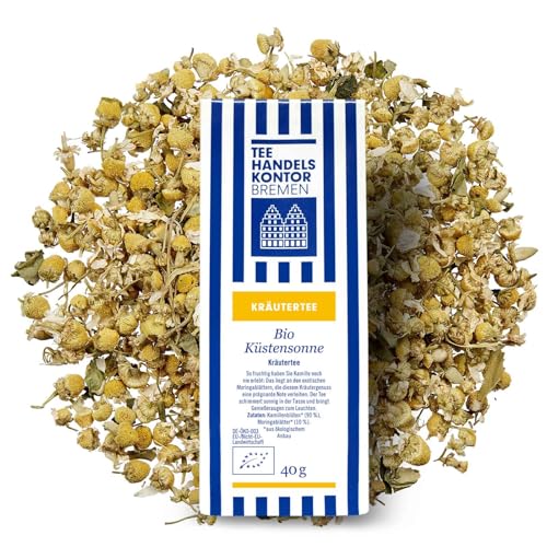 Hochwertiger loser Bio Kräutertee mit Kamillenblüten und Moringablätter aus ökologischem Anbau | Bio Küstensonne | Tee in Spitzenqualität | TEE HANDELSKONTOR BREMEN (1 Packung, 40, gramm) Hochwertiger loser Bio Kräutertee mit Kamillenblüten und Moringablätter aus ökologischem Anbau | Bio Küstensonne | Tee in Spitzenqualität | TEE HANDELSKONTOR BREMEN (1 Packung, 40, gramm) von TEE HANDELSKONTOR BREMEN