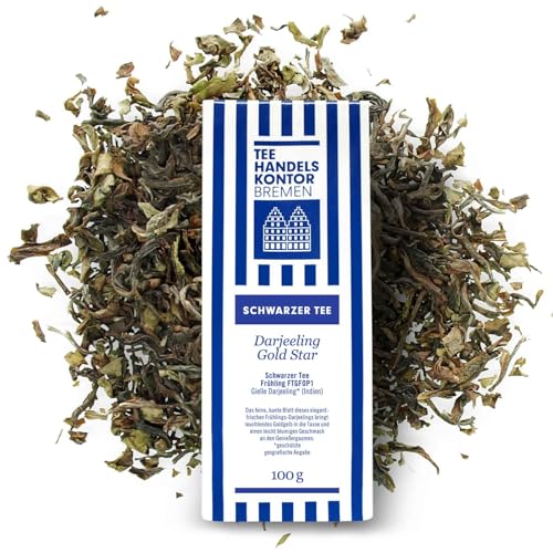 Loser Tee Darjeeling Gold Star - Schwarzer Tee in Spitzenqualität und traditioneller Herstellung - Leuchtend goldgelbe Tassenfarbe - 100 g loser Tee - TEE HANDELSKONTOR BREMEN Loser Tee Darjeeling Gold Star - Schwarzer Tee in Spitzenqualität und traditioneller Herstellung - Leuchtend goldgelbe Tassenfarbe - 100 g loser Tee - TEE HANDELSKONTOR BREMEN von TEE HANDELSKONTOR BREMEN
