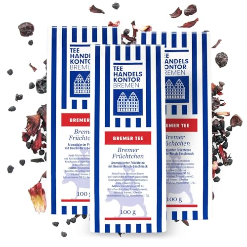 TEE HANDELSKONTOR BREMEN | Früchtetee | Bremer Früchtchen | Aromatisierter Früchtetee Beeren-Kirsch-Geschmack | Fruchtig, herb, frisch, koffeinfrei | Beste Beerenmischung (3 Packungen, 300, gramm) TEE HANDELSKONTOR BREMEN | Früchtetee | Bremer Früchtchen | Aromatisierter Früchtetee Beeren-Kirsch-Geschmack | Fruchtig, herb, frisch, koffeinfrei | Beste Beerenmischung (3 Packungen, 300, gramm) von TEE HANDELSKONTOR BREMEN
