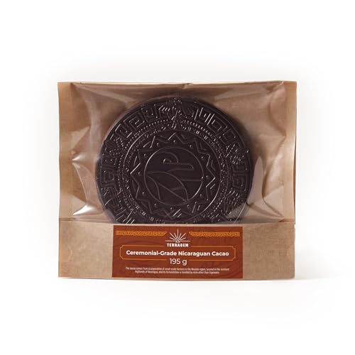Zeremonieller Kakao aus Nicaragua 195 g - Rohkakao Block - Rohkakao Zeremonie - Keto Trinkschokolade - Schokolade ohne Zucker - Spirituell Kakao - Kakaobohnen - Medaillons (3x65 g) von TERRAGEM