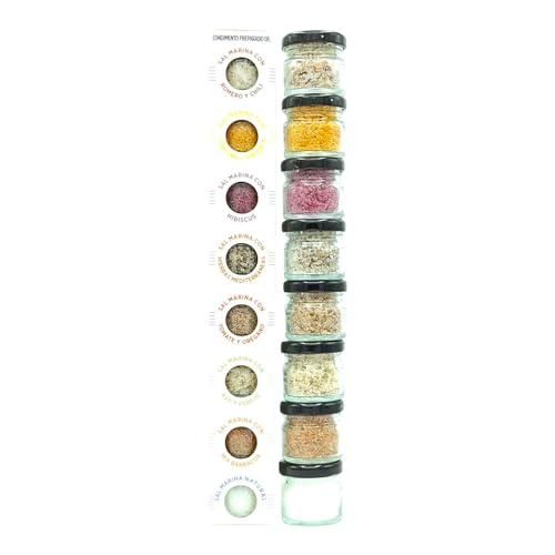 TERRAMAR MALLORCA - Sal Marina Gourmet Meersalz WEISSE EDITION, Salz Geschenke aus Mallorca, das ideale Gewürze Geschenkset Salzset (8x25g) von TERRAMAR MALLORCA