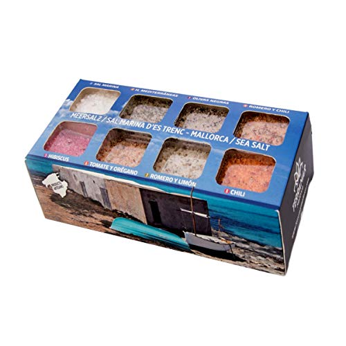 TERRAMAR MALLORCA - Sal Marina D´es Trenc 8er Set Gourmet Salz, Meersalz aus Mallorca als perfektes Gewürze Geschenkset Salzset (8x75g) von TERRAMAR