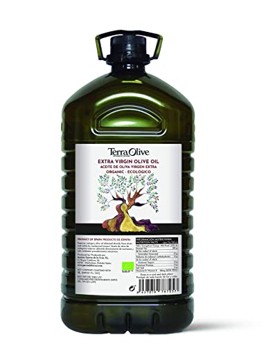 TERRAOLIVE - Natives Bio-Olivenöl extra, Speiseöl, Olivenöl, glatter Körper, aus Spanien, Montes de Toledo, recycelter PET-Behälter - 5L von TERRAOLIVE