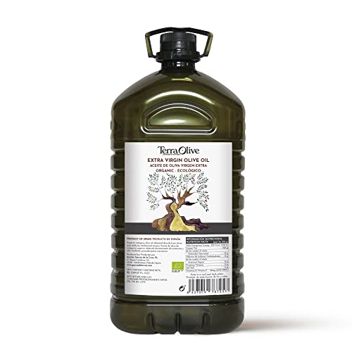 TERRAOLIVE - Natives Bio-Olivenöl extra, Speiseöl, Olivenöl, glatter Körper, aus Spanien, Montes de Toledo, recycelter PET-Behälter - 5L von TERRAOLIVE