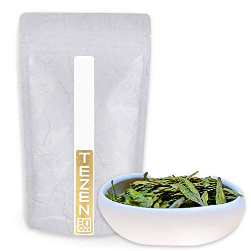 Dragon Well Long Jing Grüner Bio Tee von Hangzhou, China | Hochwertiger chinesischer Bio Grüntee | Drachenbrunnen Grüner Bio Tee 50 g von TEZEN