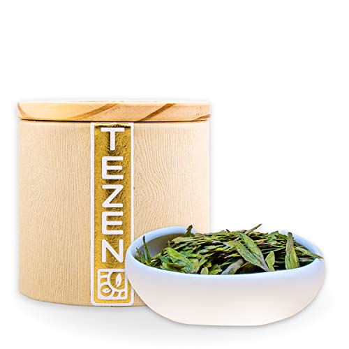 Dragon Well Long Jing Grüner Bio Tee von Hangzhou, China | Hochwertiger chinesischer Bio Grüntee | Drachenbrunnen Grüner Bio Tee 80 g von TEZEN