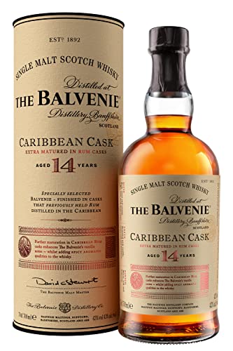 The Balvenie Caribbean Cask 14 Jahre Single Malt Scotch Whisky mit Geschenkverpackung, 70cl von Balvenie