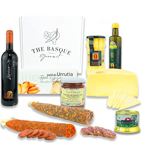 THE BASQUE Gourmet-Geschenkset - Urlaubs- und Weihnachts-Geschenkkorb mit Wein, Käse, Spargel, Extra natives Olivenöl, Piquillo-Paprika, Foie Pate, Mandelgebäck, Chorizo, Wurst – Deluxe Geschenkbox THE BASQUE Gourmet-Geschenkset - Urlaubs- und Weihnachts-Geschenkkorb mit Wein, Käse, Spargel, Extra natives Olivenöl, Piquillo-Paprika, Foie Pate, Mandelgebäck, Chorizo, Wurst – Deluxe Geschenkbox von THE BASQUE gourmet