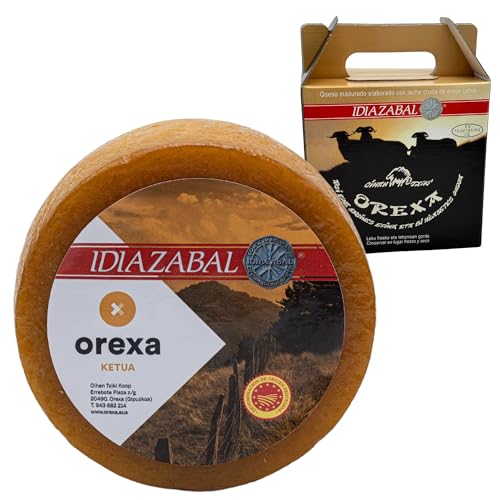 THE BASQUE gourmet – Schafskäse aus Rohmilch – Spanischer Käse aus dem Baskenland (D.O. Idiazabal) – Gereift & Geräuchert – Geschenkbox mit Griff – Handwerklich hergestellt (1,2 Kg, geräuchert) von THE BASQUE gourmet