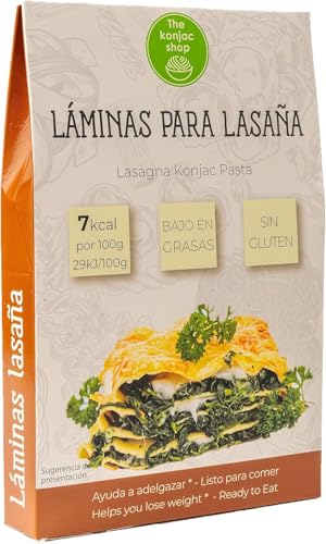 Der Konjac Shop Konjac-Lasagne blätter 270g Glutenfrei Kalorien- und Kohlenhydratarm Low Carb & Veganerfreundlich (1 Stück) von The Konjac Shop