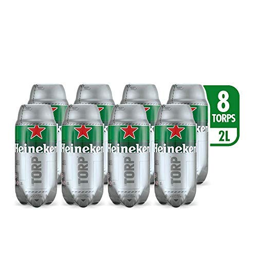 Heineken TORP® 8 x 2L Packung - Bierfass kompatibel mit der Bierzapfanlage THE SUB® von THE TORP