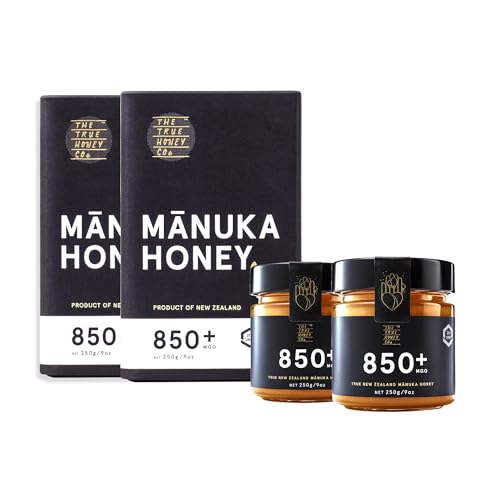 The True Honey Co. Manuka Honig MGO 850+ | UMF 20+ im Glas | 500g (= 2 x 250g) | MGO & UMF-zertifiziert. Das exklusive, höchst prämierte Original aus Neuseeland mit 100% Echtheitsgarantie von THE TRUE HONEY CO.