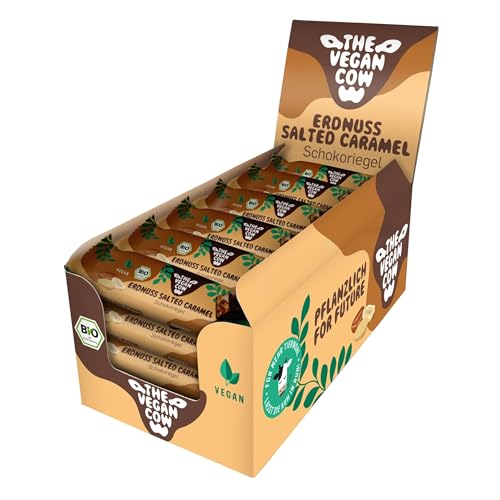THE VEGAN COW Schokoriegel - Erdnuss Salted Caramel - 24 x 40g - vegan, bio, glutenfrei - 100% natürliche Zutaten THE VEGAN COW Schokoriegel - Erdnuss Salted Caramel - 24 x 40g - vegan, bio, glutenfrei - 100% natürliche Zutaten von THE VEGAN COW