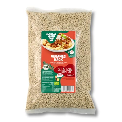 THE VEGAN COW Veganes Hack - Bio-Fleischersatz - 500g - doppelte Proteinquelle - TOP Qualität, Geschmack und Konsistenz - Allergenfrei und ohne Soja von THE VEGAN COW