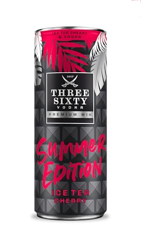 THREE SIXTY VODKA & Ice Tea Cherry I PREMIX 12 x 330ml I Vorgemixter Longdrink in der Dose "to-go" I Frischer Kirsch-Geschmack I 10% vol. THREE SIXTY VODKA & Ice Tea Cherry I PREMIX 12 x 330ml I Vorgemixter Longdrink in der Dose "to-go" I Frischer Kirsch-Geschmack I 10% vol. von 360° Three Sixty