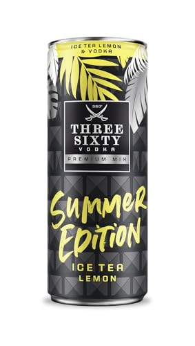 THREE SIXTY VODKA & Ice Tea Lemon - PREMIX 12 x 330ml - Vorgemixter Longdrink in der Dose "to-go" - Frischer Zitronen-Eistee Geschmack - 10% vol. THREE SIXTY VODKA & Ice Tea Lemon - PREMIX 12 x 330ml - Vorgemixter Longdrink in der Dose "to-go" - Frischer Zitronen-Eistee Geschmack - 10% vol. von 360° Three Sixty