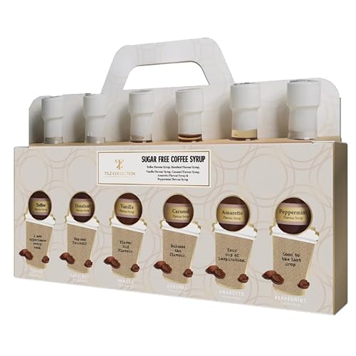 Tilz, Geschenkset mit zuckerfreien Kaffeesirups – Premium-Sirup ohne Zucker, Cocktail-Geschenksets – Karamell-Kaffeesirup, Vanillesirup, Haselnuss, Amaretto, Toffee, Pfefferminze Tilz, Geschenkset mit zuckerfreien Kaffeesirups – Premium-Sirup ohne Zucker, Cocktail-Geschenksets – Karamell-Kaffeesirup, Vanillesirup, Haselnuss, Amaretto, Toffee, Pfefferminze von TILZ COLLECTION
