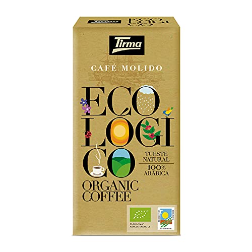 Tirma Bio gemahlene Mischung Kaffee 100% Arabica Reichhaltiger Geschmack und Aroma Reich an Antioxidantien für Cafetière French Press Filter Pour Over Tropfer Moka Pot Aeropress 250g von Tirma